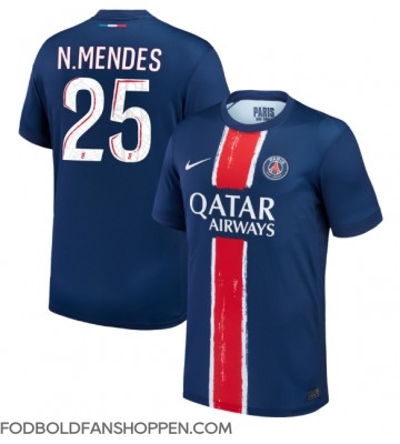 Paris Saint-Germain Nuno Mendes #25 Hjemmebanetrøje 2024-25 Kortærmet